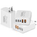 QZIIW USB C Wall Fast Charger Block, 100W 5-Port Type C Fast Charging Block | 3 Pack-PD Power Charger Adapter QC 3.0 USB Multiport Charger Brick For iPhone 17 16 , Samsung series MacBook/Air, iPad, etc.