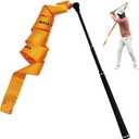 Golf Swing Trainging Stick with Ribbon Lightweight Swing Stick Golf Strength Warm Up Golf Warm-Up Stick for Improve Strength Tempo Balance Trainer