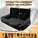 Dog Car Seat for Large Dog Car Bed Under 100LBS, Pet Booster Back Seat Removable Washable with Safety Tethers/Storage Pocket（Black）