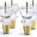 JEREVER Acrylic Clear Furniture Legs Replacement Sofa Couch Feet Mid Century Decor for Cabinet Dresser Home DIY Legs Set of 4 (4.7inch)