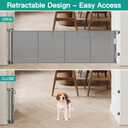 24 Inch Tall x 75 Inch Extra Wide Retractable Dog Gate for The House, Short Dog Gate to Step Over, Reinforced Mesh Puppy Gate for Doorways, Step Over Pet Gate for Stairs, Indoor/Outdoor, Gray