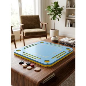 Floating Mahjong Table for Pool, 31.5 x 31.5 in EVA Floating Game Tray with Tile Racks and Cup Holders, Water Game Board for Mahjong, Cards, Dominoes, Poker, Hot Tub, Lake, Beach, Summer Party.