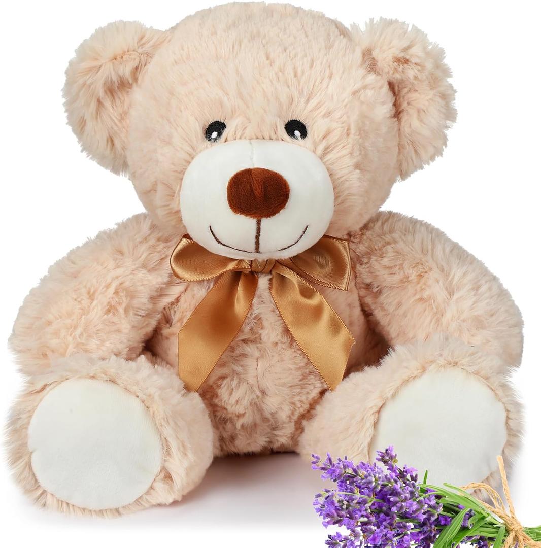 Hungdao 9 Inch Bear Microwavable Stuffed Animal Lavender Scented Stuffed Animal Plush Bear Microwavable Lavender Microwave Heatable Plush Toy for Stress Relief Birthday Gift