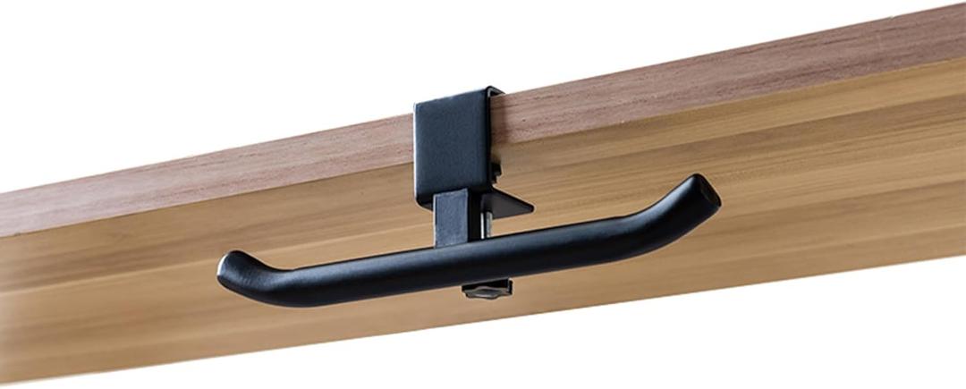 Backpack Hanger for Desk Table  Clamp-on Bag Hook for Office Classroom, Adjustable Under Desk Backpack Holder Organizer, Easy Installation Purse Hanger Hook for Storage Black