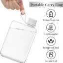 ZAVOOS 2 Pack Portable Flat Water Bottle, 17 Oz BPA Free Plastic Drinking Bottles for Travel, Leakproof Slim Flask for Outdoor Sports Fitness Camping, Fits Purse Pocket