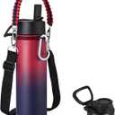 KXIAOCHEN Insulated Water Bottle, Stainless Steel Water Bottle, 2 Lids (Straw and Handle Lid),Wide Mouth Metal Water Bottles Keep Hot and Cold, Double Walled, Thermo Mug, Metal Canteen