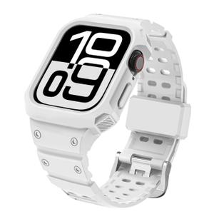 CRIS-BAND Sport Bands Compatible with Apple Watch Band 45mm 44mm 42mm 41mm 40mm 38mm, Water Sweat Shock-Proof Strap Wristband for iWatch Apple Watch Band with Case for Series 9 8 7 6 SE 5 4 3 2 1