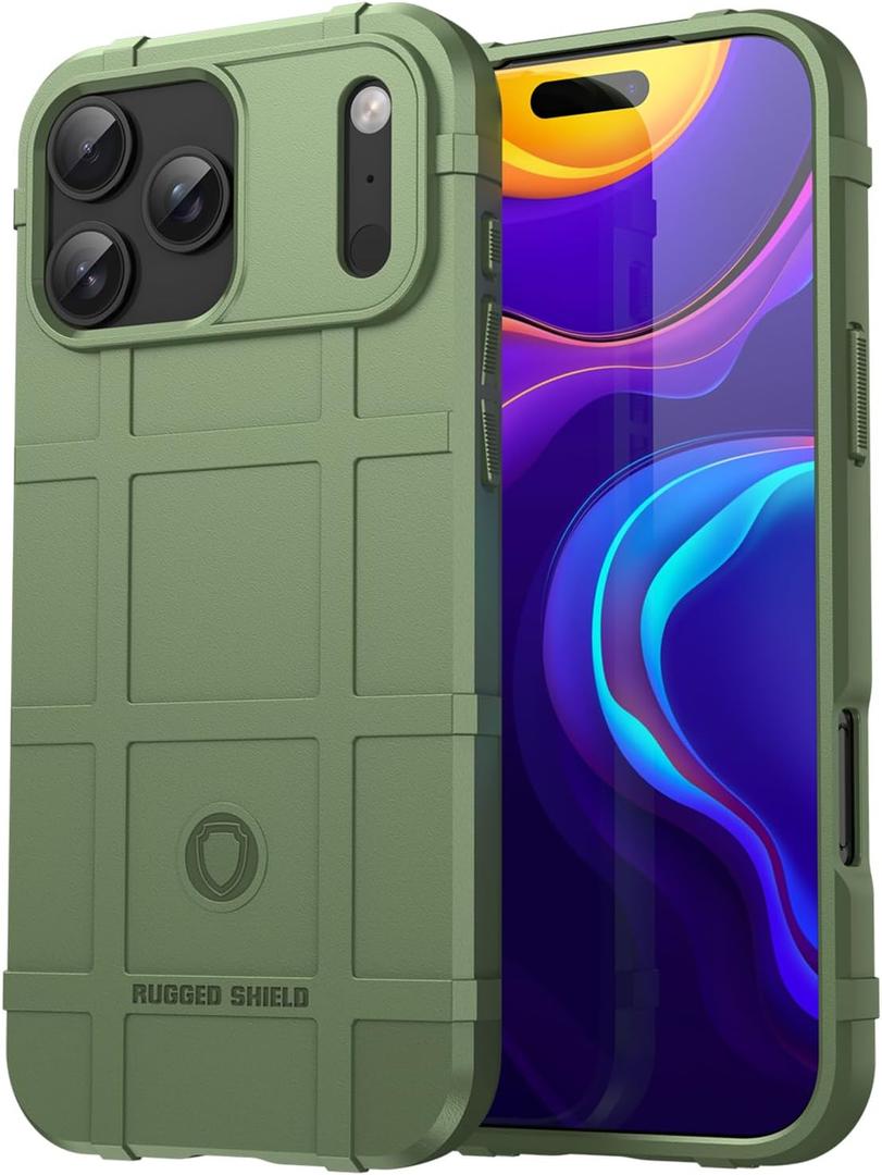 Slim Fit Case for iPhone 17 Pro Max,Rugged Shield Outdoor Durable Phone Case,Military Grade Anti-Drop Protection and Camera Lens Protection Cover for iPhone 17 Pro Max,HD Green
