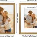 Americanflat 16x20 Picture Frame with Polished Plexiglass - Use as 11x14 Frame with Mat or Display 16x20 Photo Without Mat - Ornate Picture Frames for Wall Display - Gold