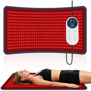 Red Light Therapy Mat for Body 38' x 23.6' 660nm & 850nm Red Light Therapy for BodyLight Blanket for Back Belly Knee Joints Muscle,Wearable Flexible Infrared Light Heating Wrap Belt Gift for Women Men