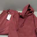 Flygo Womens Fleece 2 Piece Outfits Sweatsuit Crop Pullover Sweatshirt Joggers Pants Tracksuit Set Medium