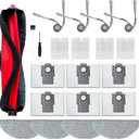 Q7 M5 Plus Replacement Parts for Roborock Q7 M5+, Q7 L5+ Series Vacuum Robot Accessories Kit,1 Main Roller Brush 4 Side Brushes 4 Hepa Filters 4 Mop Pads 6 Dust Bags 1 Screwdriver 1 Clean tool