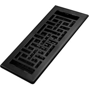 Decor Grates AJH410-BLK Oriental Floor Register, 4x10 Inches, Textured Black