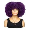 Fashion Afro Curly Wig Synthetic Short Full Wig Women Wig For Daily Use, Party and Cosplay (Dark Purple)