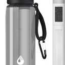 SurviMate 5-Stage 0.01m Ultra-Filtration Filtered Water Bottle, BPA-Free Material, NSF/ANSI 42&372 Certified, Portable Water Filter Bottle for Survival, Camping, Hiking, and Emergency Use