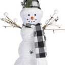 Christmas Light-up Snowman Figurines Decorations- Perfect Indoor Home Decorations and Gifts for Women, Friends and Kids (Pointy-hat_ Snowman)