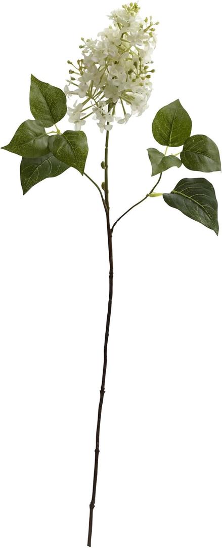 Nearly Natural Lilac Flower (Set of 6) Artificial Plant, 30"H x 8"W x 6"D, White