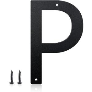 10 Inch House Numbers and Metal Letters for Outdoor Signs, House Numbers for Outside, Aluminum Address Letters and Numbers for Door, Mailbox, Garden, Perfect for Home or Office (Letter P)
