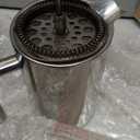 Secura French Press Coffee Maker, 304 Grade Stainless Steel Insulated Coffee Press with 2 Extra Screens, 34oz (1 Litre), Silver