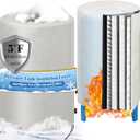 Insulated Well Pressure Tank Cover Aluminum Foil (5) - 28"W x 44"H Industrial 600D Outdoor Well Water Tank Insulation Blanket, Anti-UV Winter-Freeze Water Well Pump Cover, Gray