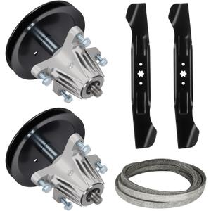 46 Inch Deck Rebuild Kit Replace for MTD/Craftsman/Troy Bilt T1600 T1900 LT4600, with 2 Spindles 618-06989 918-06989, 2 Blades 742-04244 742-04290, 1 Belt 754-04219 954-04219 with 103 1/2 Inch