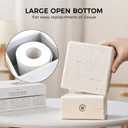 Decorative Square Tissue Box Cover White Resin Tissue Holder for Bathroom, Bedroom, Countertop, Modern Stone-Look Tissue Box