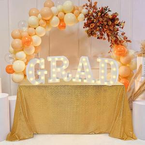 Graduate LED Lights, 4 LED Marquee Light Up Letters GRADClass of 2024 Graduation Sign for Kindergarten Preschool High School College Wall Table Decor Party Supplies
