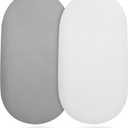 Bassinet Sheets Compatible with Burts Bees, Soft and Breathable Fitted Sheets Compatible with Burts Bees Bassinet, 15 x 33 Inches,2PCS(Sheets Only,No Mattrees)