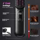 Go Brush Pro 2026, Cordless Hair Straightener Brush, Mini Hair Straightener with 4 Temperature Settings, Portable Hair Straightener Brush with MCH Heating and Ionic & Ceramic Care for Women (Black)