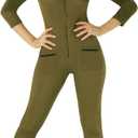 Morph Pilot Costume Women, Flight Suit Women, Military Costume Womens, Womens Army Halloween Costumes (Small)