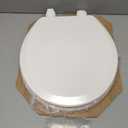 MAYFAIR 844BN 000 Toilet Seat with Brushed Nickel Hinges will Never Come Loose, ROUND , White, 1 Pack - ROUND