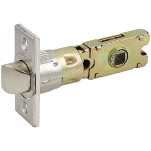 Design House Passage Door Latch, 6-Way Adjustable Fit, Square Spindle, Emblem Series Locksets, Easy Assembly, Satin Nickel Finish, 3.25 in. L x 1.05 in. W x 2.25 in. H, 582213
