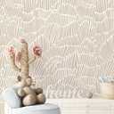 Guvana Beige Peel and Stick Wallpaper Boho Beige and White Contact Paper Modern Striped Self Adhesive Waterproof Wall Paper for Bathroom Bedroom Decor Removable Temporary Rv Wallpaper Roll 17.3"×118"