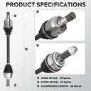 NEW Front Left CV Axle Shaft Assembly fits for Acura MDX 2007-2009 3.7L, for Honda Pilot 2009-2015 3.5L, for 66-4261