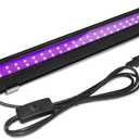 ycponggon Upgraded 1 Pack 24W LED Black Light Bar, Black Lights Party Supplies for Halloween Glow Fluorescent Party Bedroom Game Room Body Paint Stage Lighting