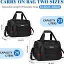 Underseat Carry On luggage Bag Airplanes Personal Item Bags Weekender Overnight Travel Tote Bag Shoulder Small Softside Carry on Luggage Travel Duffel Bags For Men Women -18 IN Black