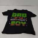 Dad Of The Birthday Boy Pixel Gaming Video Game Family Kids T-Shirt (Small, Black)