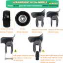Luggage Suitcase Replacement Wheels 1.57" Diameter 4 Pcs 0.67" Thickness with Ball Bearings Wear-Resistant Mute Rubber Swivel Caster Repair Kits for Luggage Bags Trolley Case