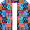 Geyoga 2 Pcs African Kente Pattern Kufi Hat Kente Kufi Hat Men and African Print Shawl for Emancipation Day Black History Choir Dance Men Women