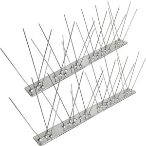 2 x Stainless Steel Bird Spikes for Pigeons, Anti Bird Deterrent Spikes for Woodpeckers, Squirrels, Raccoons, Weatherproof Fence Spikes for Roof, Railing,Patio, 3.28 Feet