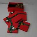 Krdrgey 4-Pack Christmas Gift Boxes with Lids, Golden Ribbons, Red and Green, 4 Sizes Boxes for Holiday Gifting, Party Favors, Treats, and Hostess Decor 