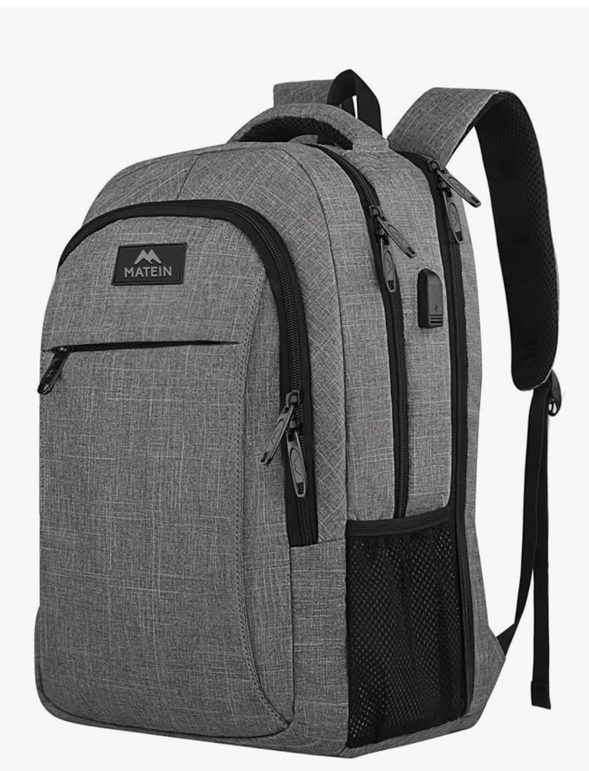 MATEIN Extra Large 18.4 Inch Laptop Backpack, Travel Computer Backpack with USB Charging Port TSA Friendly, Anti Theft College Backpack Flight Approved Business Work Big Bag for Women Men, Grey