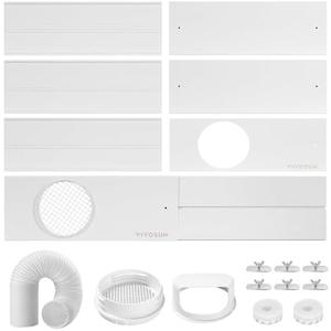 VIVOSUN Portable AC Sliding Door Vent Kit, 16.9"/21.2"-88.6" Length Adjustable, Fits 5.1" & 5.9" Exhaust Hose for Sliding Doors or Windows, 5.9” Exhaust Hose Included