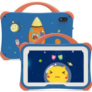 weelikeit Kids Tablet, Android 14 Tablet for Kids, 7 inch with Case, 8GB (4+4), and 64GB (Expandable up to 512GB) for Toddler Children, Parental Control, Dual Camera, WiFi, Gift, for Ages 3-14 (Blue)