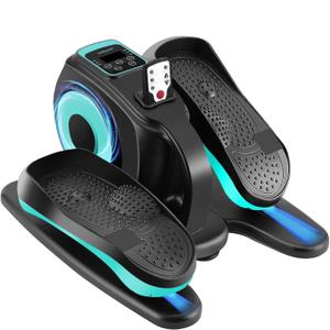 Under Desk Elliptical Machine, Electric Leg Exerciser for Seniors, Compact Seated Pedal Exerciser, Portable Elliptical Trainer with Remote and Non-Slip Pedals for Teens Adults