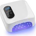 72W Cordless LED Nail Lamp, Rechargeable UV Nail Dryer for Gel Polish, Portable Manicure Light with 4 Timers, LCD Display, 36 LED Beads (White)