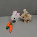 Civaner 2 Pcs Interactive Rabbit Toys Plush Stuffed Walking Bunny Toys with Sounds and Movements Hopping Robotic Easter Gift Present(Rabbit Style)