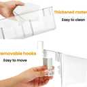 vacane 2 Pack Plastic Over Cabinet Door Organizer with Removable Hooks, Clear Hanging Baskets for Organizing Hanging Holder for Kitchen, Bathroom-Hang Outside or Inside Door-L