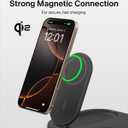 Belkin 3-in-1 MagSafe-Compatible iPhone Charger - Foldable Magnetic Qi2 Certified, MagSafe Charging Station for Phone, Apple Watch, AirPods - Wireless for Multiple Devices (Black)