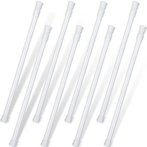 8 Pack Window Security Bar Extendable Tension Rods 23.6-43.3 Inch 1.2'' Diameter Adjustable Sliding Glass Door Lock Security Stick Window Safety Bars with Rubber Tips for Bathroom Cupboard